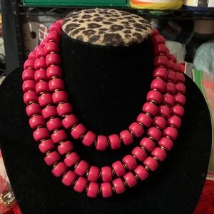 Premier Bold Pink Beaded Necklace